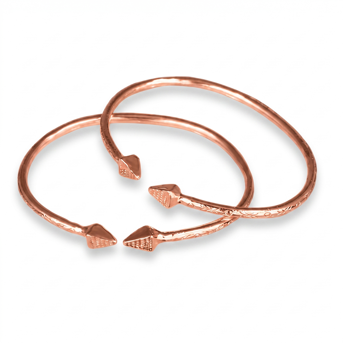 Better Jewelry Pyramid Copper West Indian BABY Bangles, 1 pair