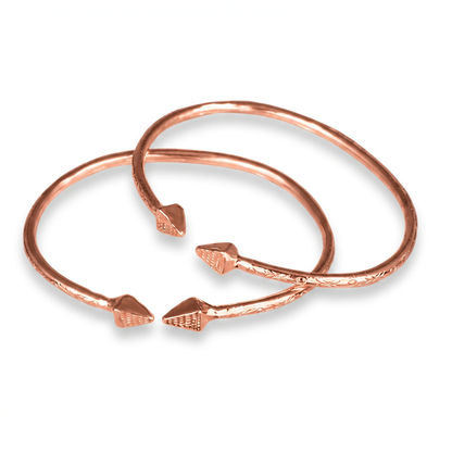 Better Jewelry Pyramid Copper West Indian BABY Bangles, 1 pair