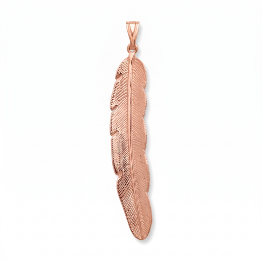 Large Feather Copper Necklace
