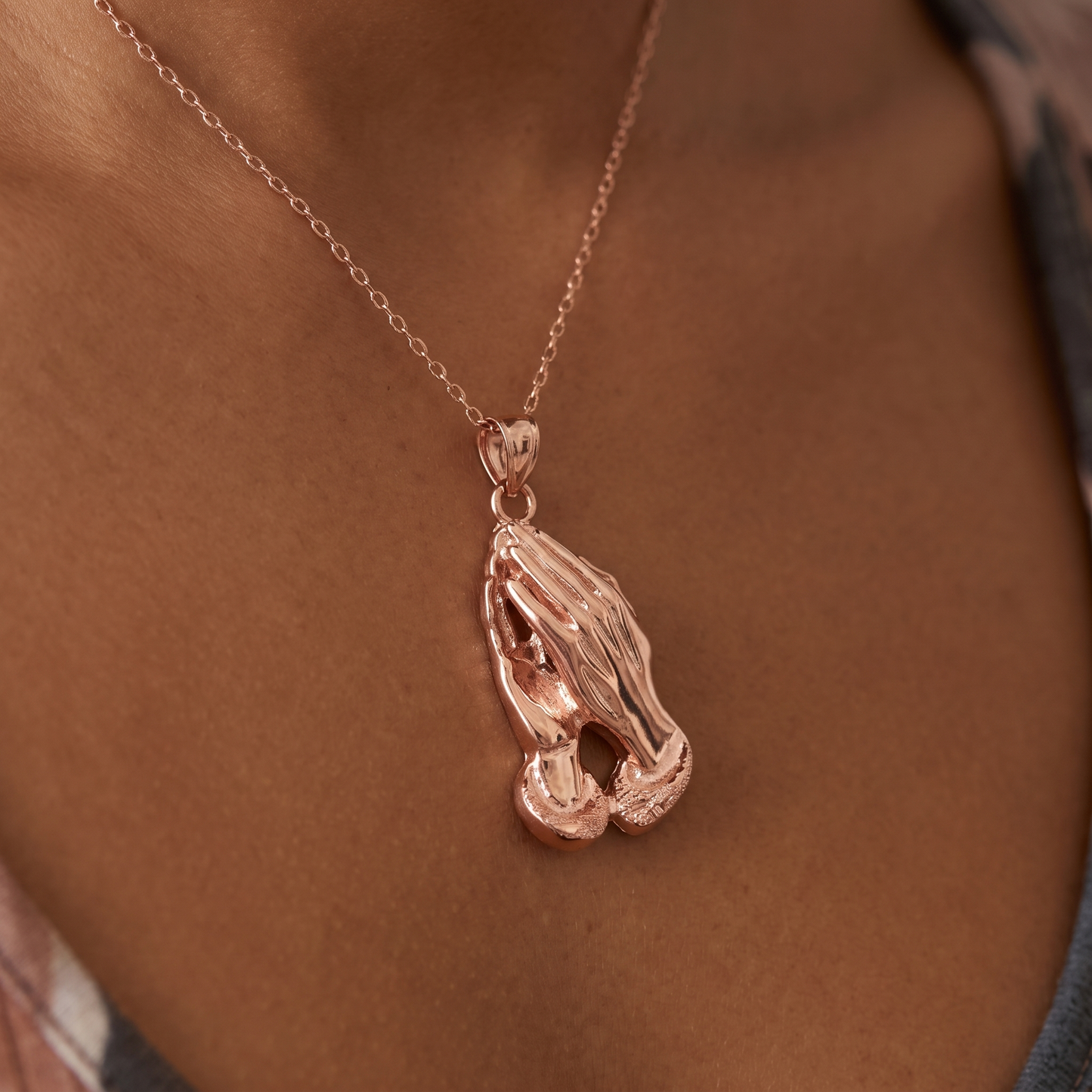 Better Jewelry Copper LARGE Praying Hands Pendant - MADE IN USA (7 grams)