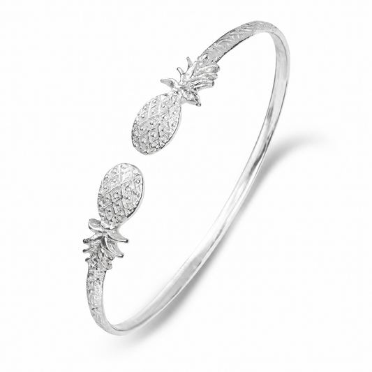 Better Jewelry .925 Sterling Silver Pineapple West Indian Bangles, 1 piece