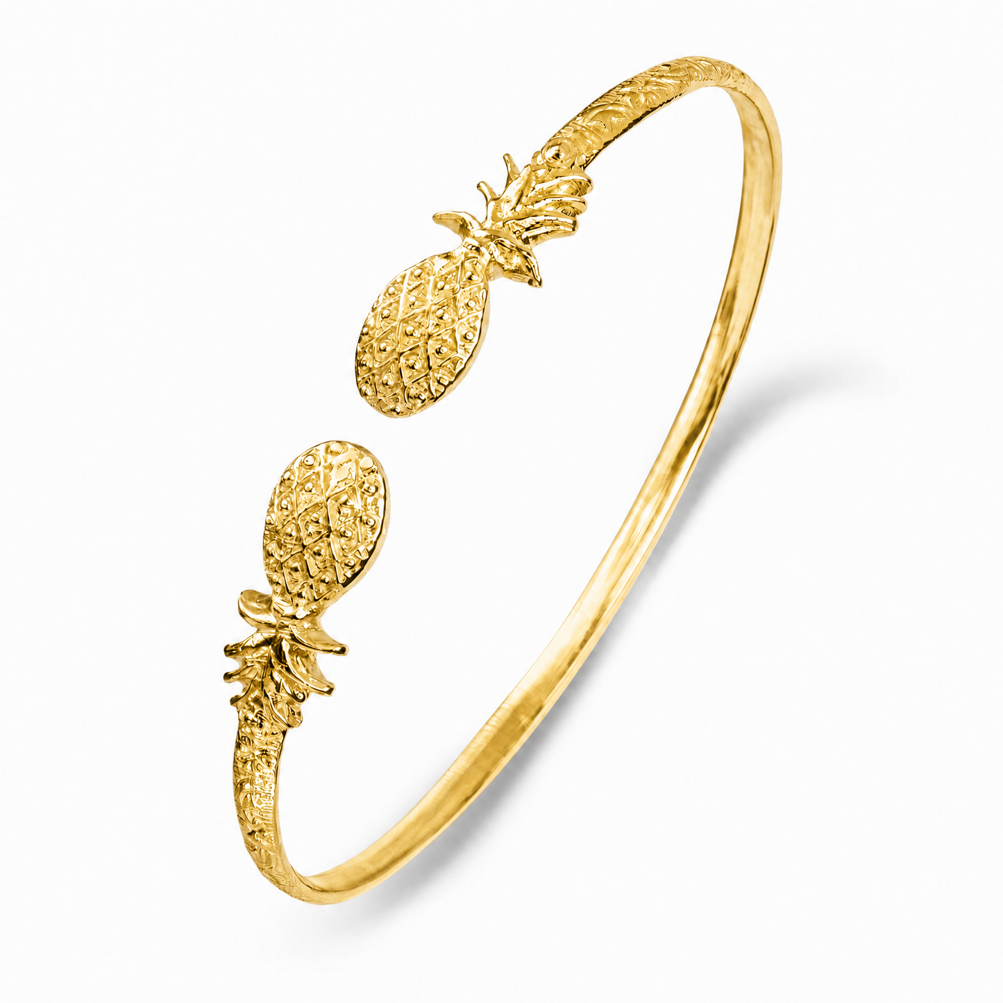 Better Jewelry .925 Sterling Silver Pineapple West Indian Bangles, 1 piece