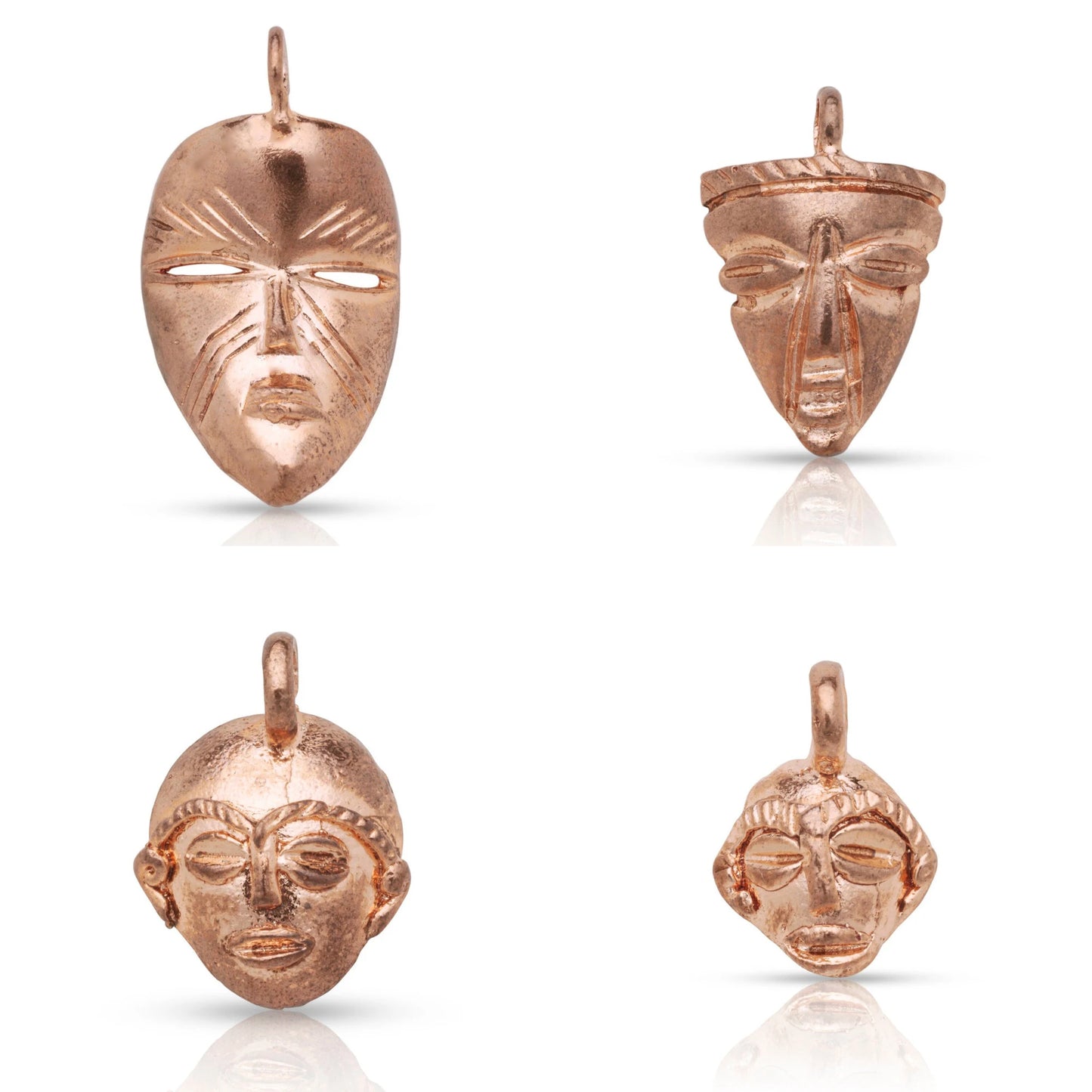 Better Jewelry Real Copper African Mask Pendant
