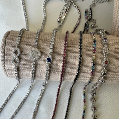 925 Sterling Silver Anklet with CZ Stones – Betterjewelry 925 Sterling Silver Anklet with CZ Stones – Betterjewelry