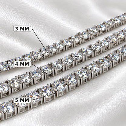 Moissanite Tennis Chain Necklace .925 Sterling Silver