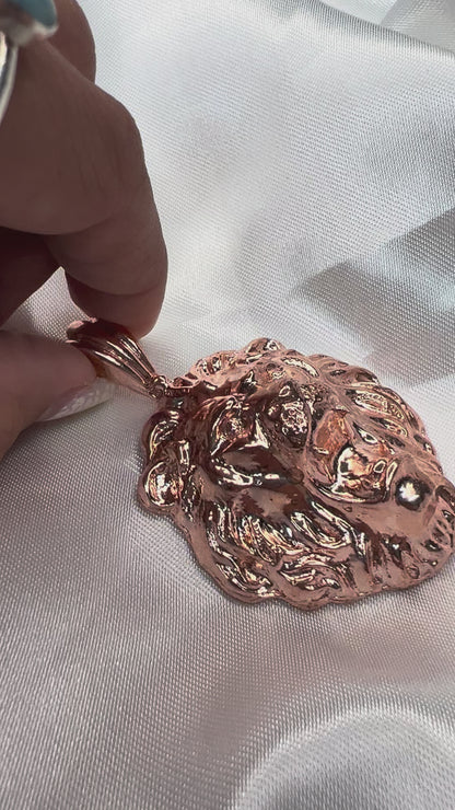 Wild Lion Copper Vintage Pendant