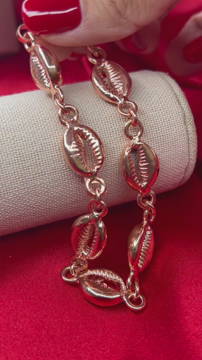 Cowrie Shell Pure Copper Bracelet