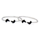 Africa Ends .925 Sterling Silver West Indian Bangles w. Black Enamel (Pair) - Betterjewelry