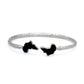 Africa Ends .925 Sterling Silver West Indian Bangle w. Black Enamel (Made in USA) - Betterjewelry