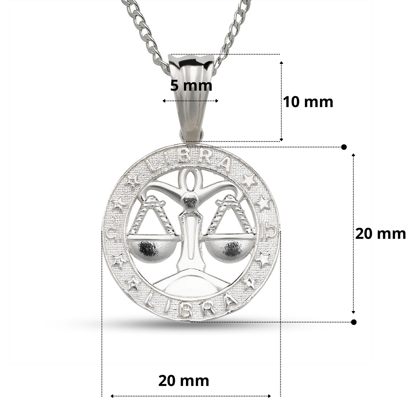 Better Jewelry .925 Sterling Silver Zodiac Sign Necklace