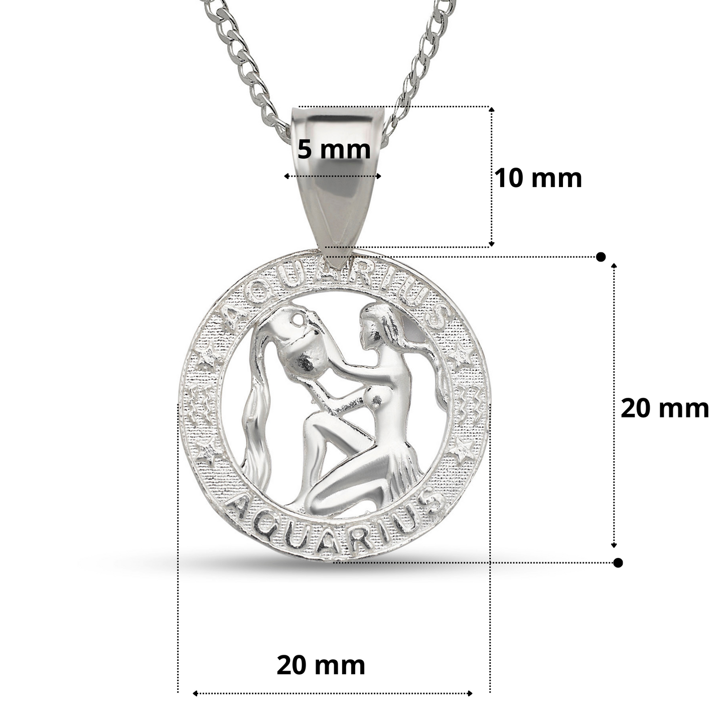 Better Jewelry .925 Sterling Silver Zodiac Sign Necklace