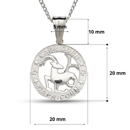 Better Jewelry .925 Sterling Silver Zodiac Sign Necklace