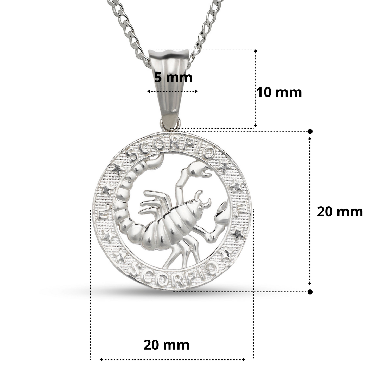 Better Jewelry .925 Sterling Silver Zodiac Sign Necklace