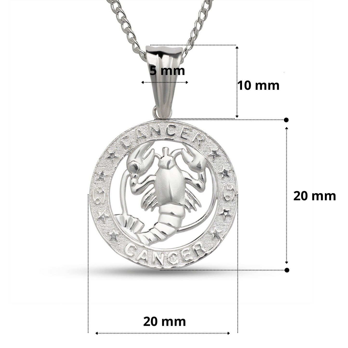 Better Jewelry .925 Sterling Silver Zodiac Sign Necklace