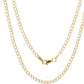 Better Jewelry 10K Gold 2mm Cuban Chain Diamond Cut Two Tone