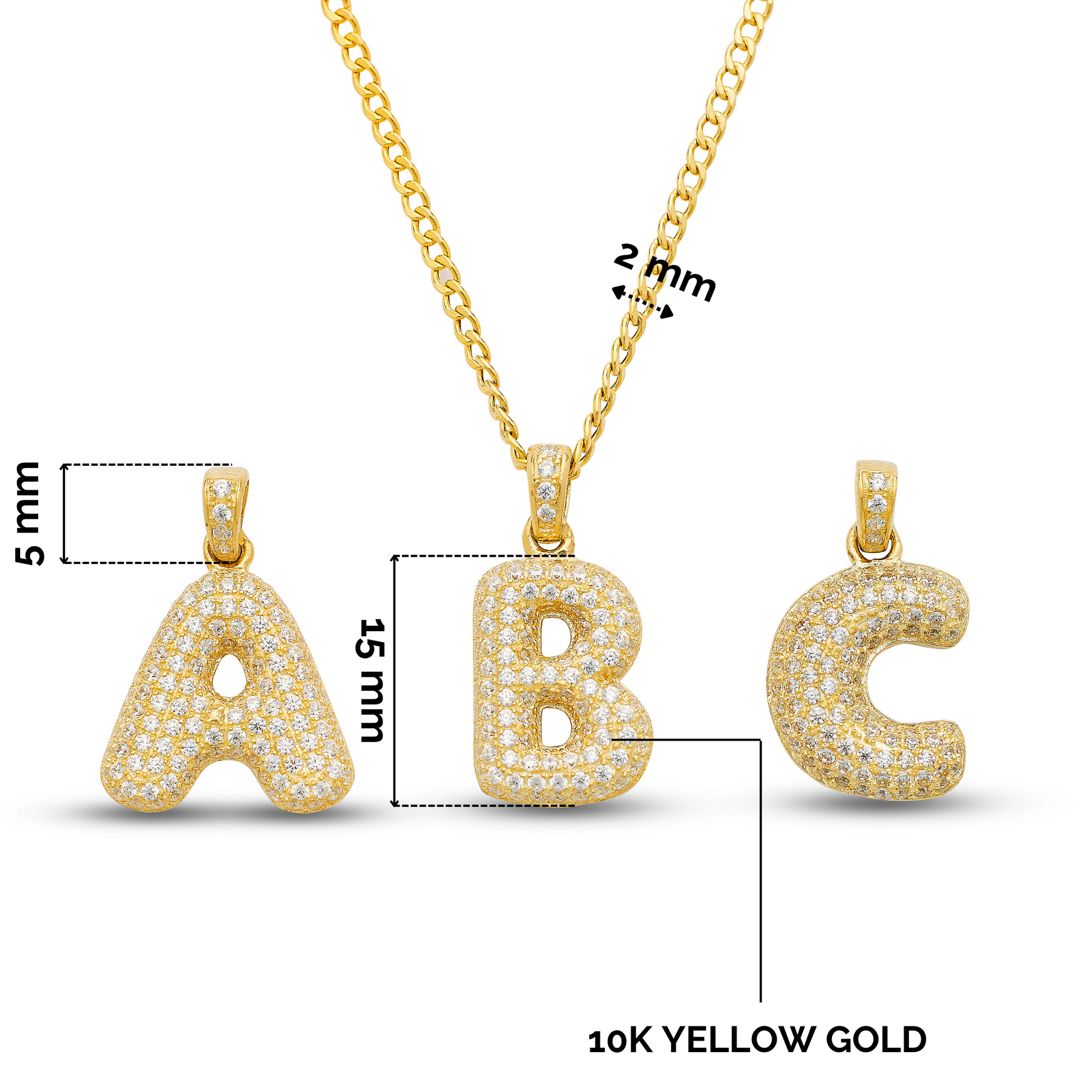 Bubble letter diamond deals pendant