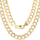 Better Jewelry 10K Gold 7.5mm Cuban Chain Diamond Cut Two Tone