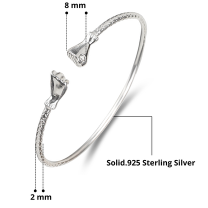 Better Jewelry Fist .925 Sterling Silver West Indian Bangle, 1 piece