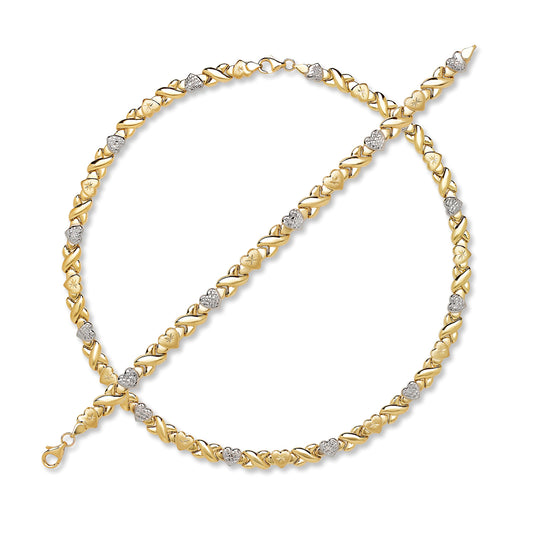 Better Jewelry 10K Yellow Gold "XO" Set (Bracelet + Necklace)