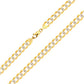 Better Jewelry 10K Gold 7.5mm Cuban Chain Diamond Cut Two Tone