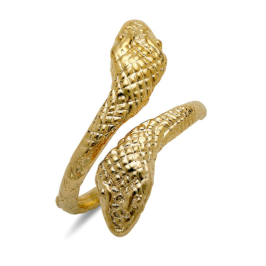 Cobra Ends 10K Yellow Gold Ring (MADE IN USA) - Betterjewelry