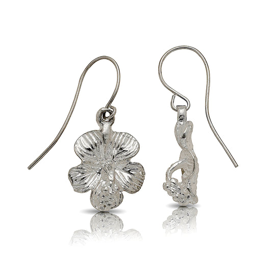 Hibiscus earrings .925 Sterling Silver - Betterjewelry