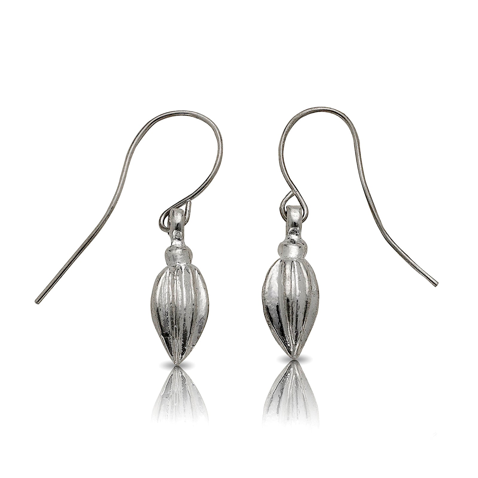 Cocoa pod earrings .925 Sterling Silver - Betterjewelry