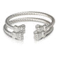 Better Jewelry Large Fist Ends Coiled Rope West Indian Bangles .925 Sterling Silver MADE IN USA (pair)