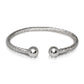 BALL ENDS COILED ROPE WEST INDIAN BANGLE .925 STERLING SILVER (MADE IN USA) - Betterjewelry