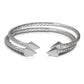 Better Jewelry PYRAMID ENDS COILED ROPE WEST INDIAN BANGLES .925 STERLING SILVER (pair) (MADE IN USA)