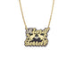 Better Jewelry Two Names Black Onyx Birds Diamond Cut Script 10K Gold Nameplate Necklace