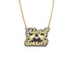 Better Jewelry Two Names Black Onyx Birds Diamond Cut Script 14K Gold Nameplate Necklace