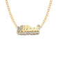 Better Jewelry Script 10K Gold Double Nameplate Diamond Cut Necklace