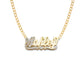 Better Jewelry Heart Script 14K Gold Double Nameplate Necklace