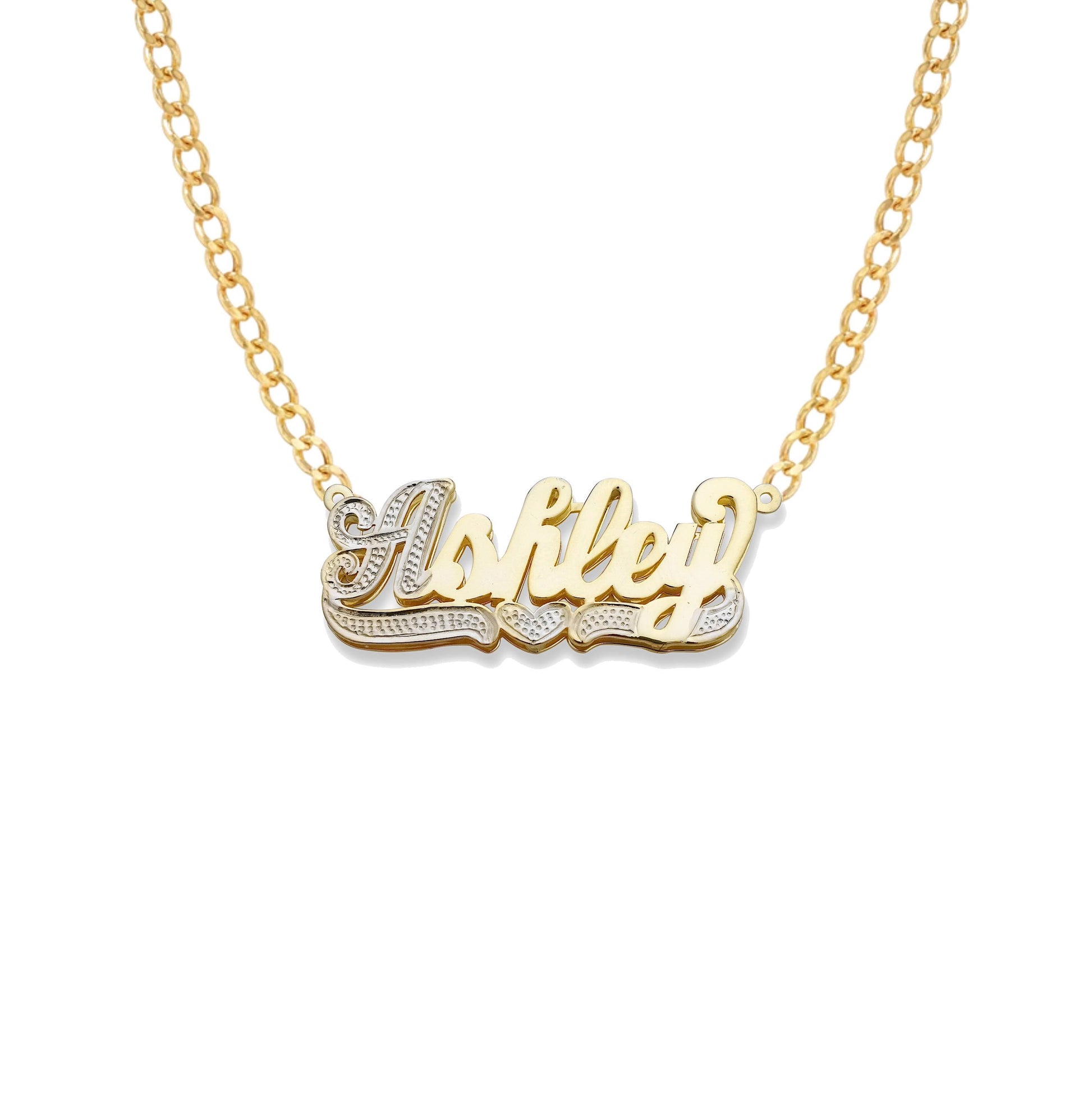 14k Yellow Gold Script Nameplate Necklace