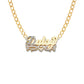 Better Jewelry Heart Design 10K Gold Double Nameplate Necklace