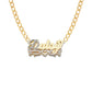 Better Jewelry Heart Design 14K Gold Double Nameplate Necklace