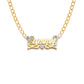 Better Jewelry Script Heart Design 10K Gold Double Nameplate Necklace