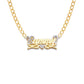 Better Jewelry Script Heart Design 14K Gold Double Nameplate Necklace