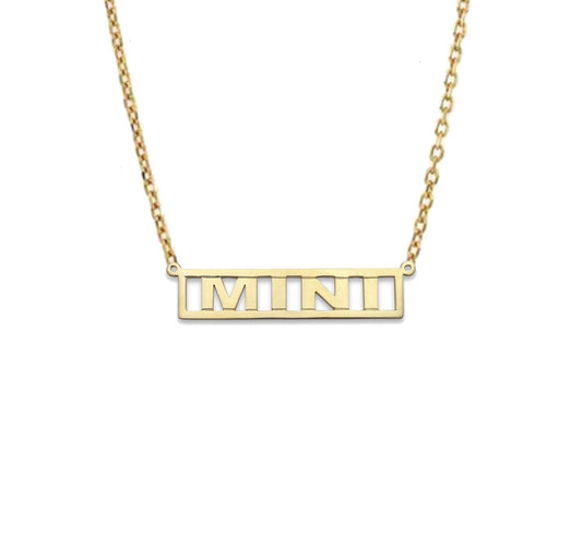 Better Jewelry Block 14K Gold Nameplate Necklace