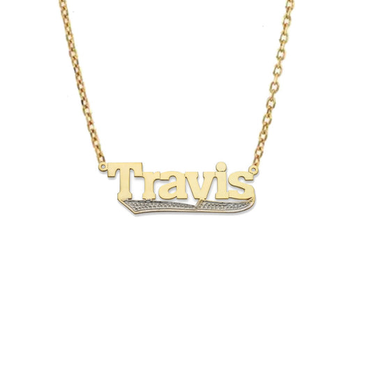 Better Jewelry Block 10K Gold Nameplate Necklace