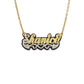 Better Jewelry Black Onyx Diamond Cut Script 10K Gold Nameplate Necklace