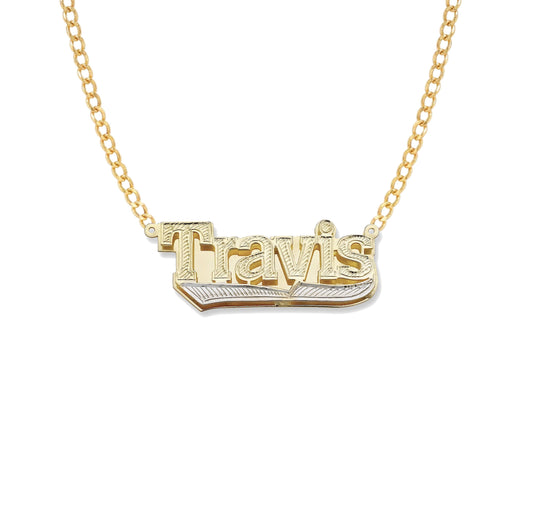 Better Jewelry 14K Gold Double Nameplate Necklace