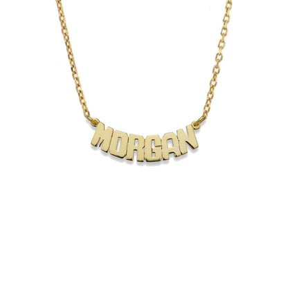 Better Jewelry Curb Block 10K Gold Nameplate Necklace