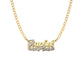 Better Jewelry Script Two Hearts 10K Gold Double Nameplate Necklace
