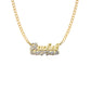 Better Jewelry Script Two Hearts 14K Gold Double Nameplate Necklace
