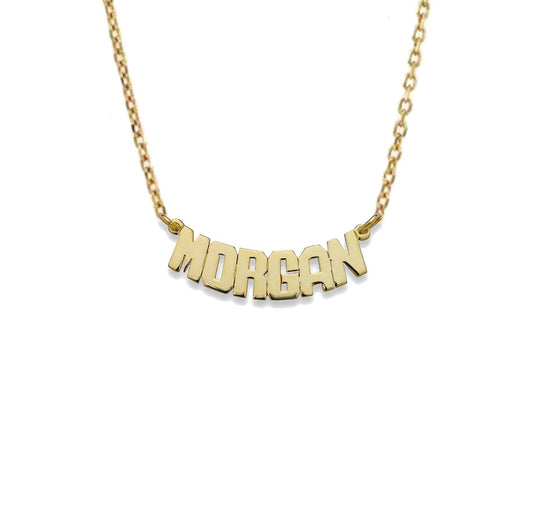 Better Jewelry Curb Block 14K Gold Nameplate Necklace