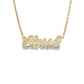 Better Jewelry Heart Diamond Cut Script 10K Gold Nameplate Necklace