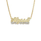 Better Jewelry Heart Diamond Cut Script 14K Gold Nameplate Necklace