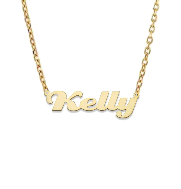 Better Jewelry Magnolia Script 14K Gold Nameplate Necklace